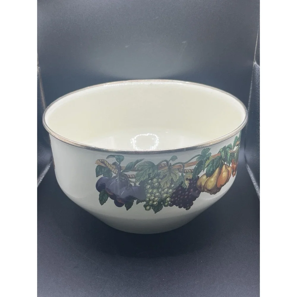 Vtg‎ Tabletops Unlimited Large Vitroceramic Metal Enamel Bowl - Gas, Electric
